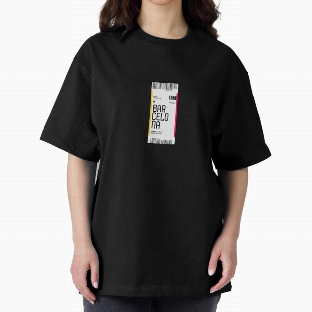 Barcelona Boarding Pass Sparin Travel Ticket Classic T-Shirt Turn Up for FIFA World Cup 2026 USA Canada Mexico for Fans of Neymar and Portugal, Bringing Football History, Final Match Energy, Crowd Noise and Once in a Lifetime Moments; Perfect for