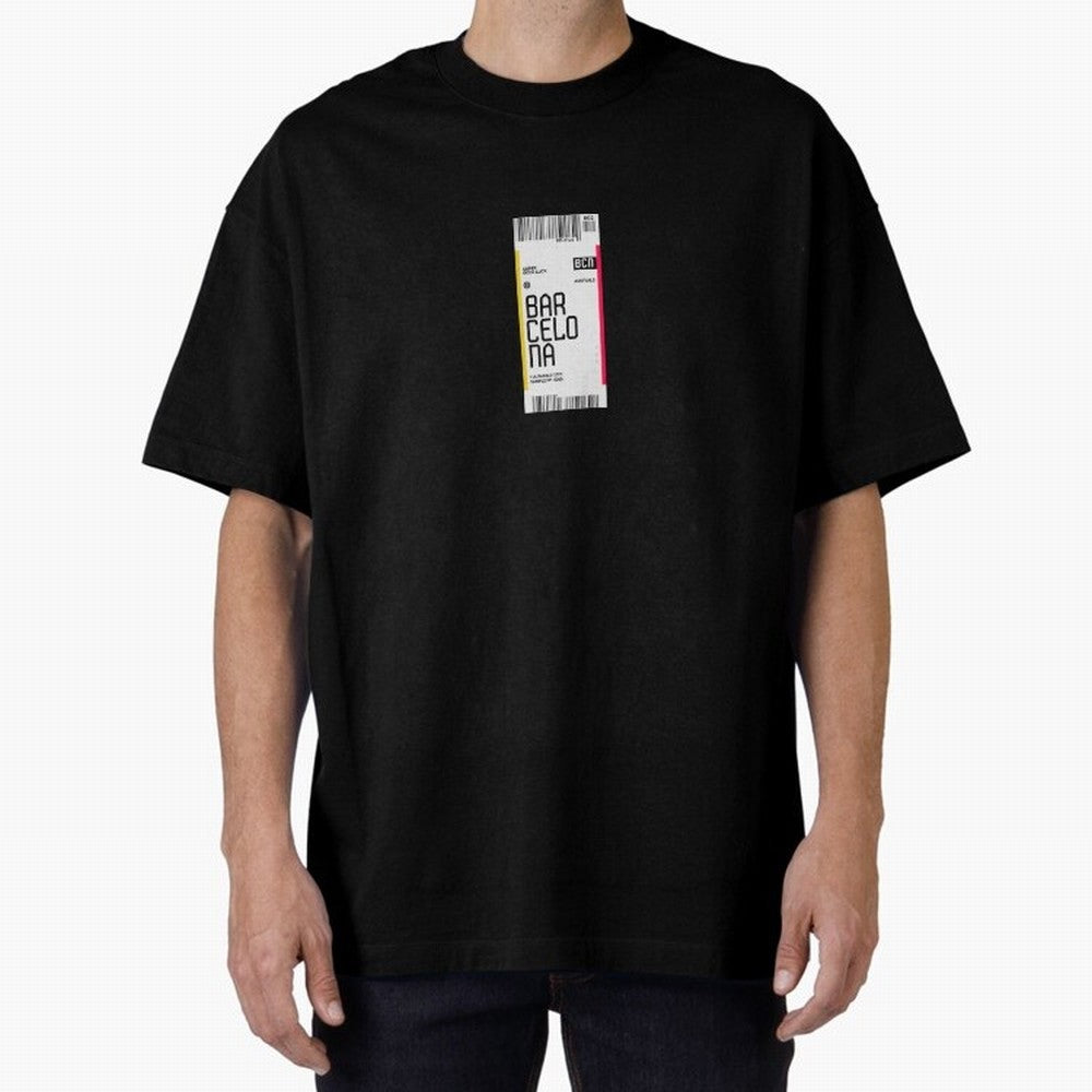 Barcelona Boarding Pass Sparin Travel Ticket Classic T-Shirt Turn Up for FIFA World Cup 2026 USA Canada Mexico for Fans of Neymar and Portugal, Bringing Football History, Final Match Energy, Crowd Noise and Once in a Lifetime Moments; Perfect for