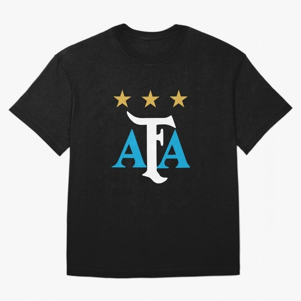 AFA logo - Argentina (light blue, white & gold) Oversized T-Shirt Share the Excitement of Match Day Hype around FIFA World Cup 2026 USA Canada Mexico, Mbappe, England, Retro Football Energy, Iconic Rivalries, Trophy Chase Drama and Stadium