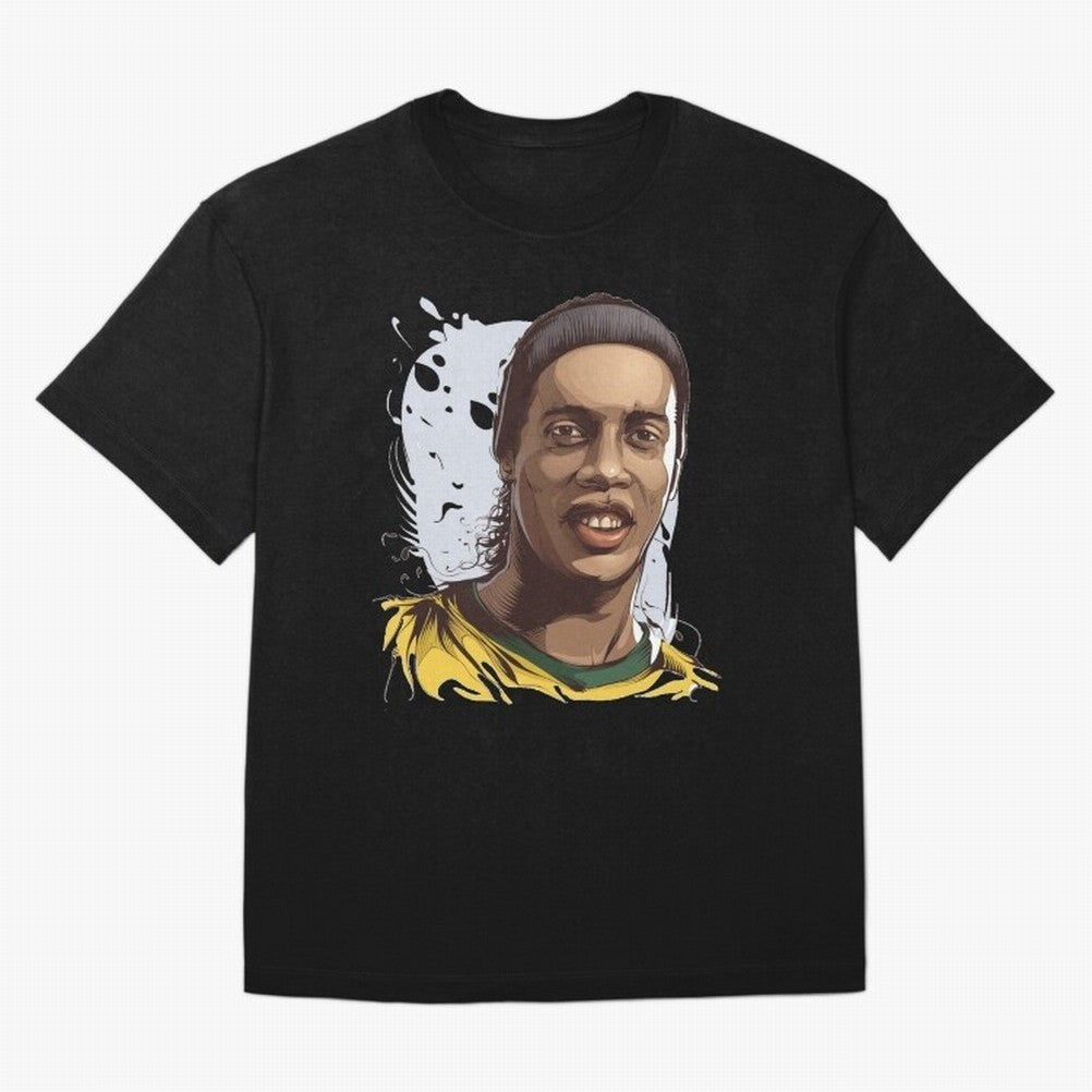 Illustration Ronaldinho Art Classic T-Shirt Back the Journey through FIFA World Cup 2026 Group Stage for Fans of CR7 and France and Portugal, Bringing Champion Mindset, Group Stage Buzz, Knockout Tension and Passionate Fan Culture; Made for Die