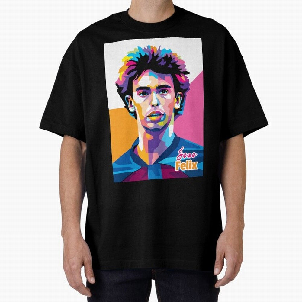 Joao Felix in WPAP Style Oversized T-Shirt Celebrate the Magic of FIFA World Cup 2026 Group Stage for Fans of Neymar and France and Portugal, Bringing Worldwide Fan Energy, Dramatic Goals, Stadium Lights and Championship Celebrations; Made for
