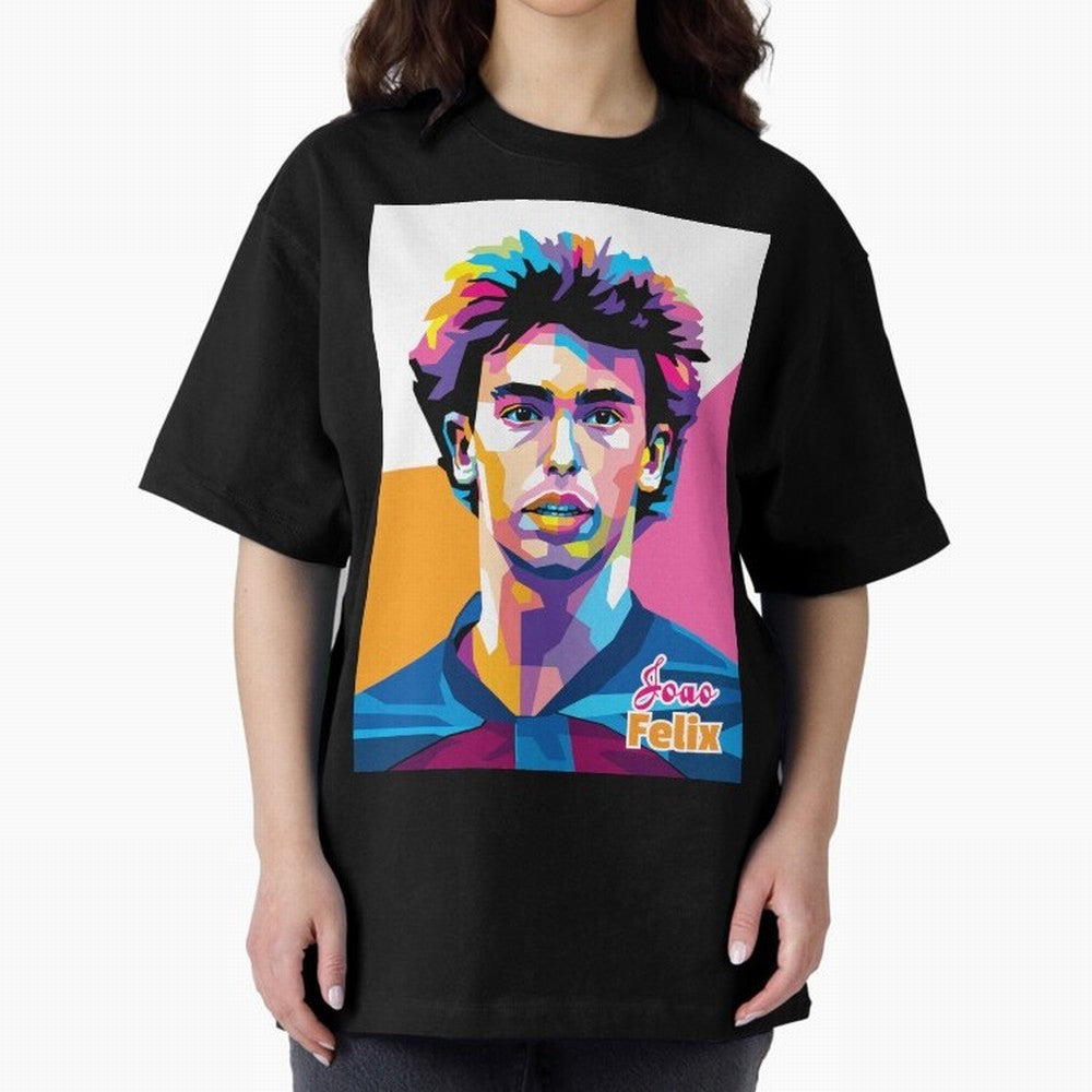 Joao Felix in WPAP Style Oversized T-Shirt Celebrate the Magic of FIFA World Cup 2026 Group Stage for Fans of Neymar and France and Portugal, Bringing Worldwide Fan Energy, Dramatic Goals, Stadium Lights and Championship Celebrations; Made for