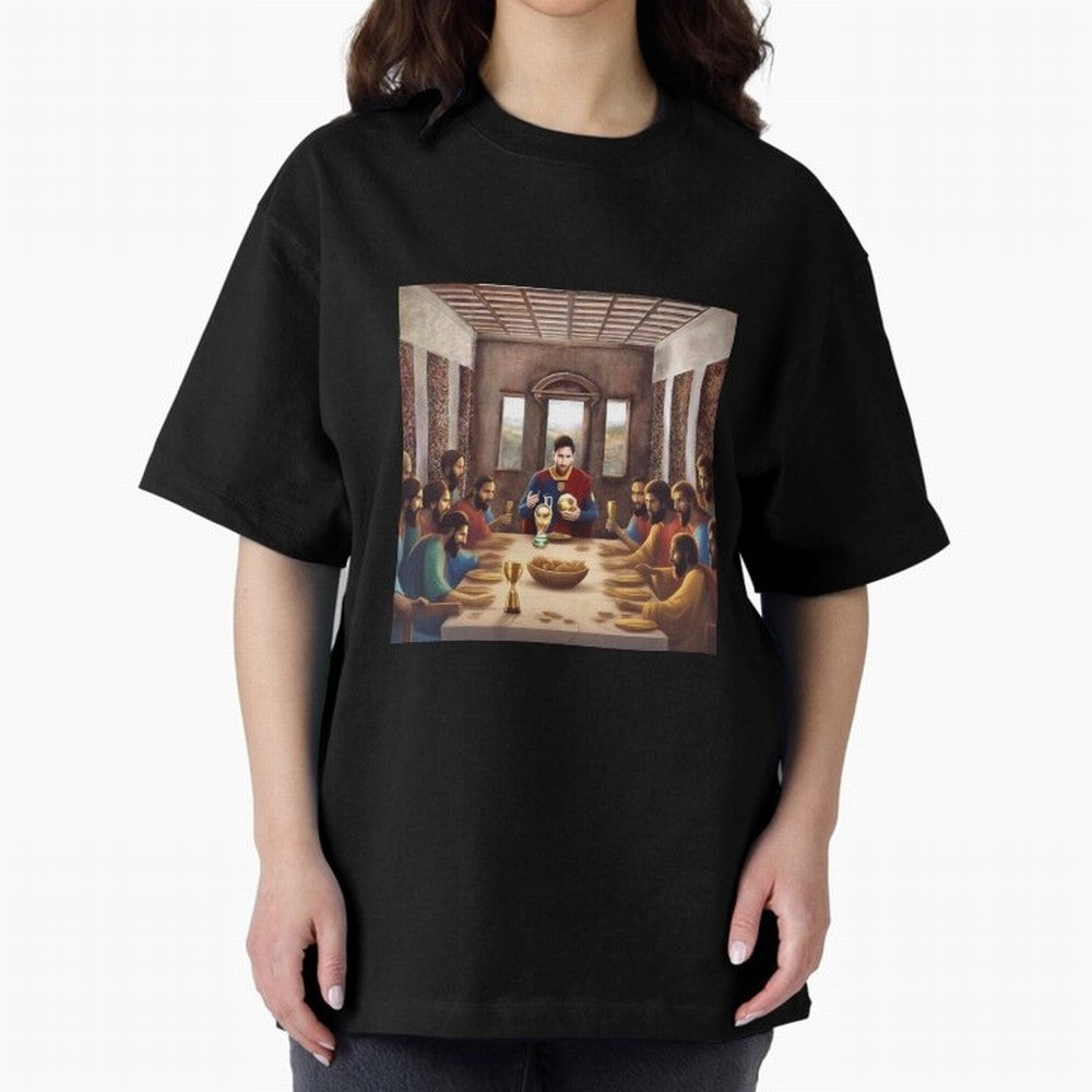Messi The Last Supper Art Gift Limited Edition Oversized T-Shirt Bring Bold Fan Energy to Match Day Hype around FIFA World Cup 2026, Neymar, Netherlands, Worldwide Fan Energy, Dramatic Goals, Stadium Lights and Championship Celebrations; Ideal for