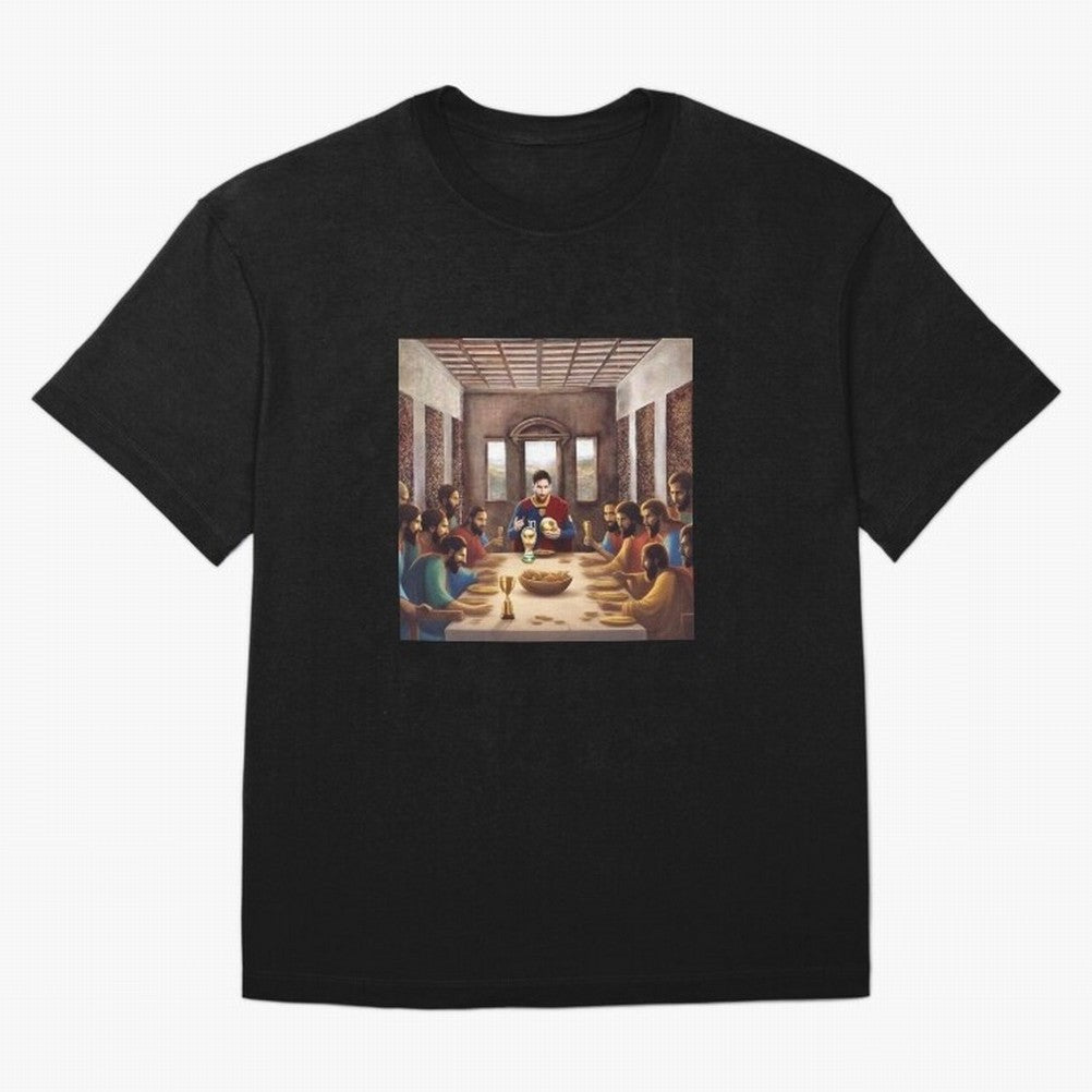 Messi The Last Supper Art Gift Limited Edition Oversized T-Shirt Bring Bold Fan Energy to Match Day Hype around FIFA World Cup 2026, Neymar, Netherlands, Worldwide Fan Energy, Dramatic Goals, Stadium Lights and Championship Celebrations; Ideal for