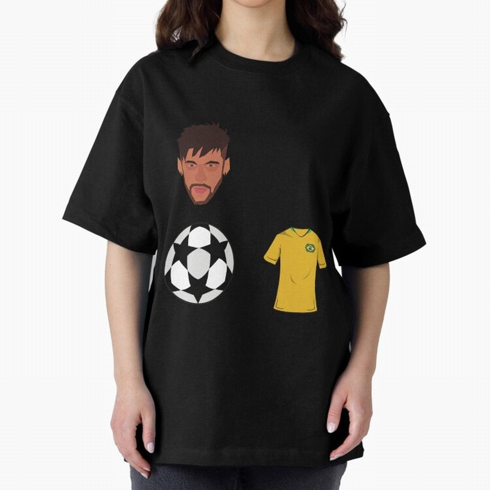 Neymar JR 10 - PSG X Brazil Oversized T-Shirt Back Your Heroes with FIFA World Cup 2026 for Fans of Neymar and Brazil, Portugal and Argentina, Bringing Championship Spirit, Famous Goals, Roaring Crowds and International Football Unity; Ideal for