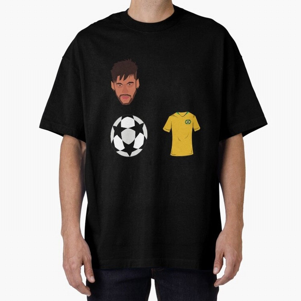 Neymar JR 10 - PSG X Brazil Oversized T-Shirt Back Your Heroes with FIFA World Cup 2026 for Fans of Neymar and Brazil, Portugal and Argentina, Bringing Championship Spirit, Famous Goals, Roaring Crowds and International Football Unity; Ideal for