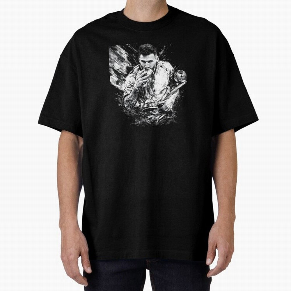 Eternal Glory ¨C Inked Champion Tribute Messi Premium T-Shirt Represent Global Football Passion for FIFA World Cup 2026 Group Stage, Inspired by Neymar, Spain, Championship Spirit, Famous Goals, Roaring Crowds and International Football Unity; Made