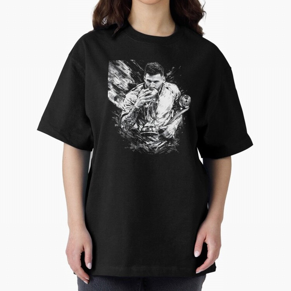 Eternal Glory ¨C Inked Champion Tribute Messi Premium T-Shirt Represent Global Football Passion for FIFA World Cup 2026 Group Stage, Inspired by Neymar, Spain, Championship Spirit, Famous Goals, Roaring Crowds and International Football Unity; Made