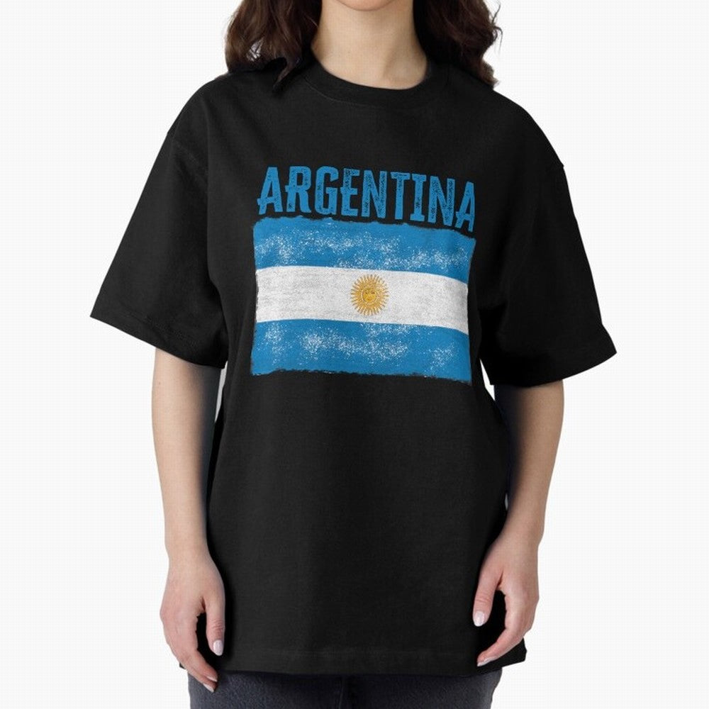 Argentina Oversized T-Shirt Feel the Heartbeat of Global Football Passion for FIFA World Cup 2026 USA Canada Mexico, Connected to Mbappe and Neymar, Argentina and Brazil, Classic Soccer Heritage, Championship Pressure, Fan Loyalty and International