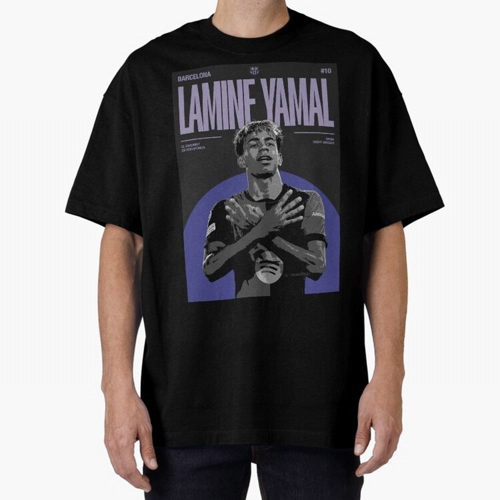 Lamine Yamal Barcelona Poster HD Premium T-Shirt Keep the Match Day Mood of FIFA World Cup 2026 USA Canada Mexico for Fans of Messi and France and Portugal, Bringing Match Day Excitement, Supporter Culture, Golden Goals and Global Football Passion;