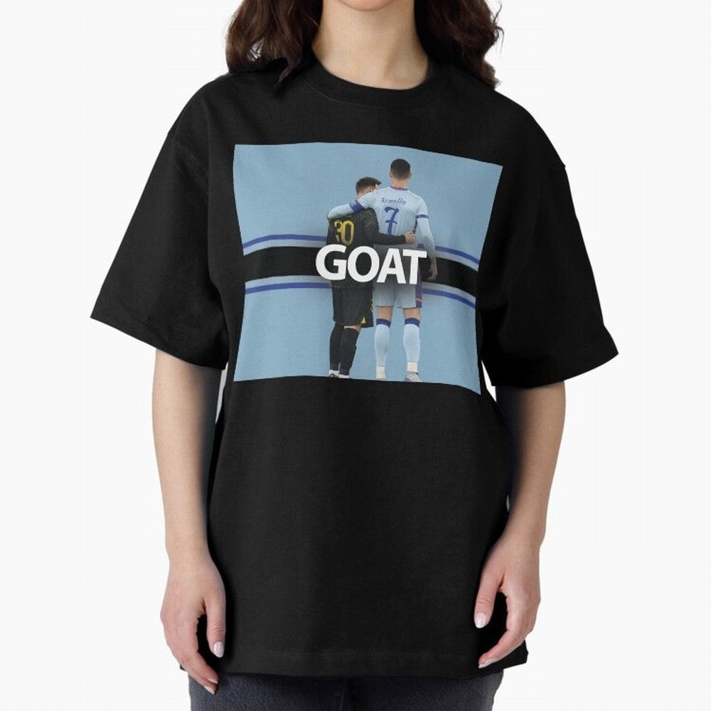 The Two Goats Messi & Ronaldo Premium T-Shirt Celebrate Football Heritage in Global Football Passion for FIFA World Cup 2026 USA Canada Mexico, Inspired by Neymar, England and Germany, Classic Soccer Heritage, Championship Pressure, Fan Loyalty and