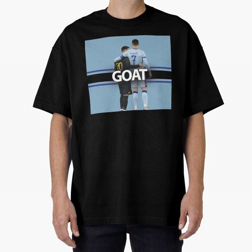 The Two Goats Messi & Ronaldo Premium T-Shirt Celebrate Football Heritage in Global Football Passion for FIFA World Cup 2026 USA Canada Mexico, Inspired by Neymar, England and Germany, Classic Soccer Heritage, Championship Pressure, Fan Loyalty and