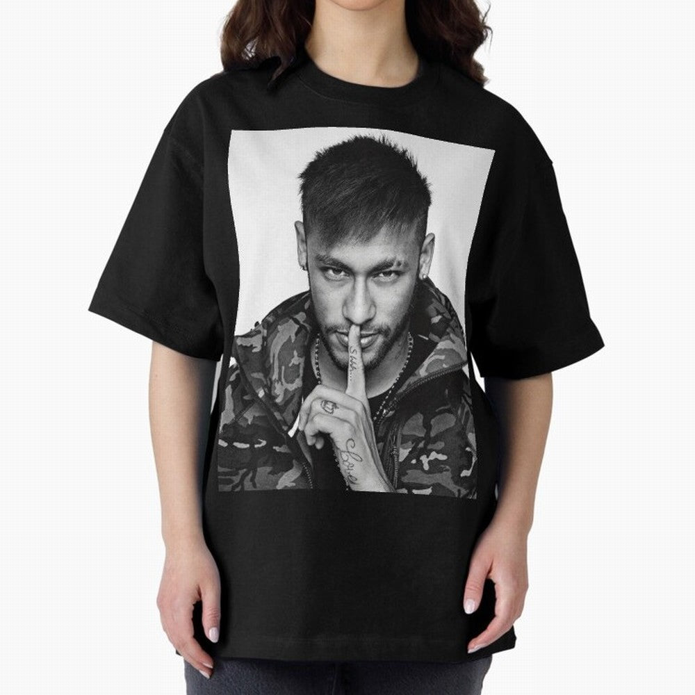 Neymar Art Oversized T-Shirt Treasure FIFA World Cup 2026 USA Canada Mexico Spirit, Centered on England, Messi, Champion Mindset, Group Stage Buzz, Knockout Tension and Passionate Fan Culture; Ideal for Fans Who Follow Messi, Cristiano Ronaldo,