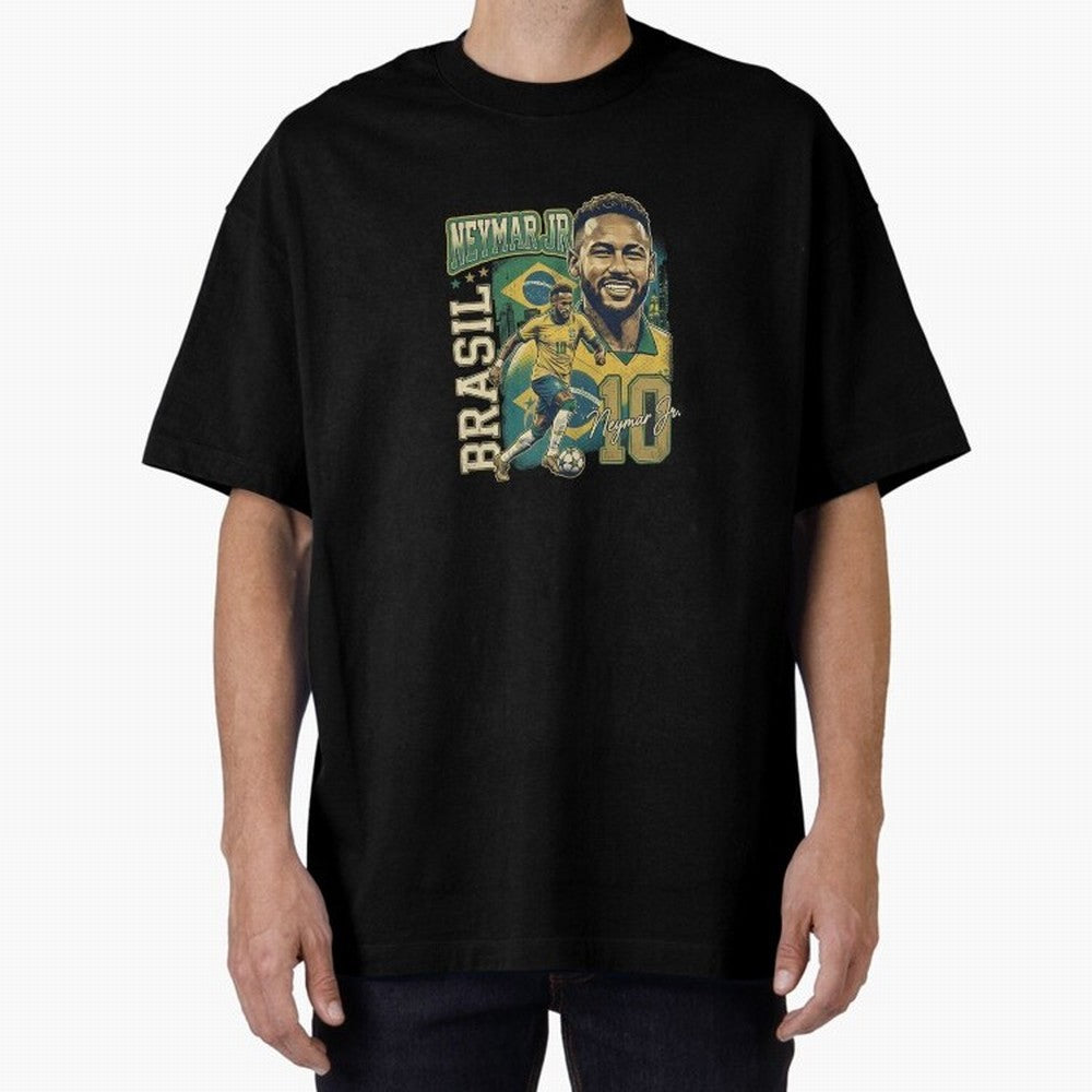 Neymar Jr Brazil Vintage Essential T-Shirt Keep the Match Day Mood of Match Day Hype around FIFA World Cup 2026, Messi, Argentina, France and Brazil, Goal Celebration Energy, Supporter Heritage, Football Icons and Worldwide Tournament Joy; Ideal