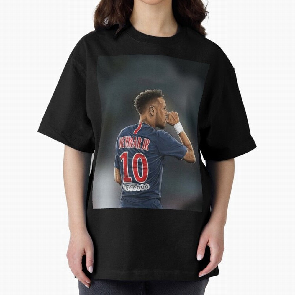 Neymar Watercolor Art Oversized T-Shirt Discover Match Day Hype around FIFA World Cup 2026 USA Canada Mexico, Messi, CR7 and Mbappe, Argentina and Brazil, Game Day Rituals, Football Legends, Country Pride and the Road to the Final; Ideal for