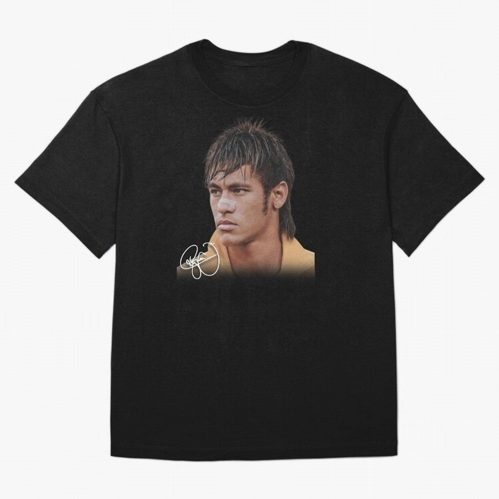Young Neymar Jr T-Shirt | Big Face Young Neymar Classic T-Shirt Elevate FIFA World Cup 2026 for Fans of Haaland and France, Bringing Vintage Soccer Flavor, Modern Football Stars, National Flags and Final Night Emotion; Ideal for Fans Who Follow