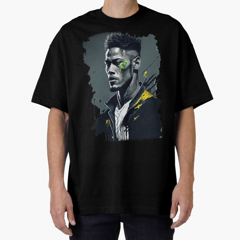 Neymar Jr. splash art Oversized T-Shirt Fuel Your Fan Pride for Global Football Passion for FIFA World Cup 2026 Group Stage, Centered on Messi, Neymar and Mbappe, Germany, Stadium Memories, Football Loyalty, International Chants and Championship