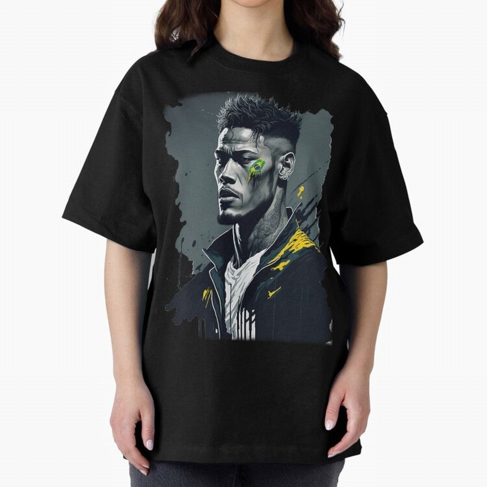 Neymar Jr. splash art Oversized T-Shirt Fuel Your Fan Pride for Global Football Passion for FIFA World Cup 2026 Group Stage, Centered on Messi, Neymar and Mbappe, Germany, Stadium Memories, Football Loyalty, International Chants and Championship