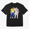 Messi and Neymar Copa America Friends Oversized T-Shirt Treasure FIFA World Cup 2026 Group Stage for Fans of Cristiano Ronaldo and Portugal, Spain and Germany, Bringing Sports Nostalgia, International Competition, Famous Players and Unforgettable