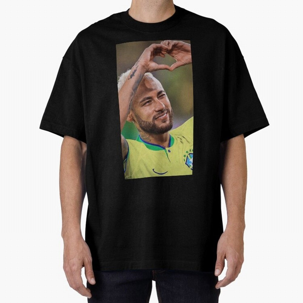 Neymar Jr Oversized T-Shirt Bring Retro Soccer Energy to Match Day Hype around FIFA World Cup 2026 USA Canada Mexico, Haaland and Mbappe, England, Global Supporter Spirit, Legendary Goals, National Colors and Tournament Celebration; Perfect for