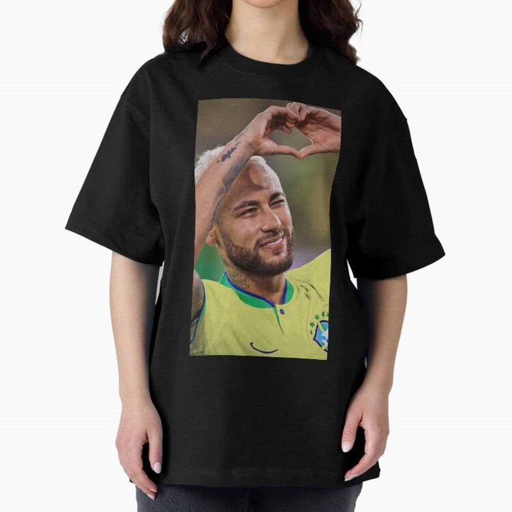 Neymar Jr Oversized T-Shirt Bring Retro Soccer Energy to Match Day Hype around FIFA World Cup 2026 USA Canada Mexico, Haaland and Mbappe, England, Global Supporter Spirit, Legendary Goals, National Colors and Tournament Celebration; Perfect for