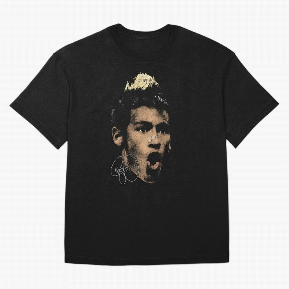 Young Neymar Illustration Oversized T-Shirt Capture Stadium Memories from FIFA World Cup 2026 for Fans of Neymar and Portugal, Bringing Worldwide Fan Energy, Dramatic Goals, Stadium Lights and Championship Celebrations; Made for Collectors Who
