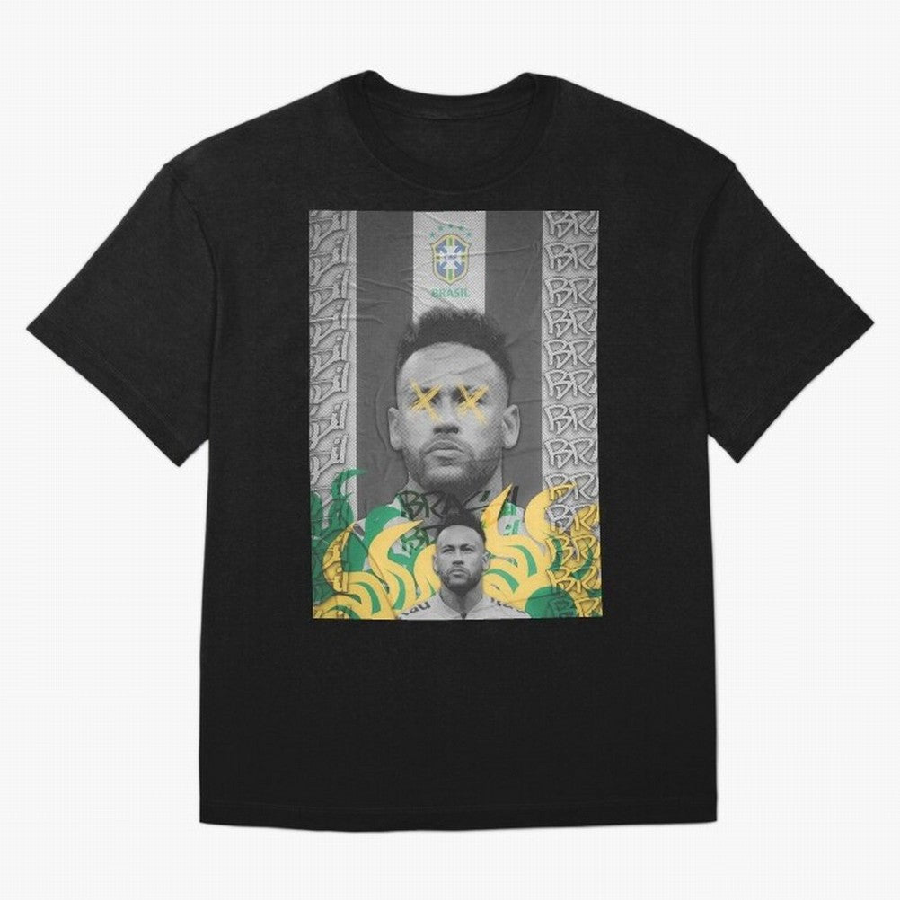 Brazil Football Star Grunge Poster Oversized T-Shirt Celebrate Football Dreams Across FIFA World Cup 2026 Group Stage Celebrating Cristiano Ronaldo, Haaland and CR7, Portugal, Spain and Germany Energy, Retro Football Energy, Iconic Rivalries,