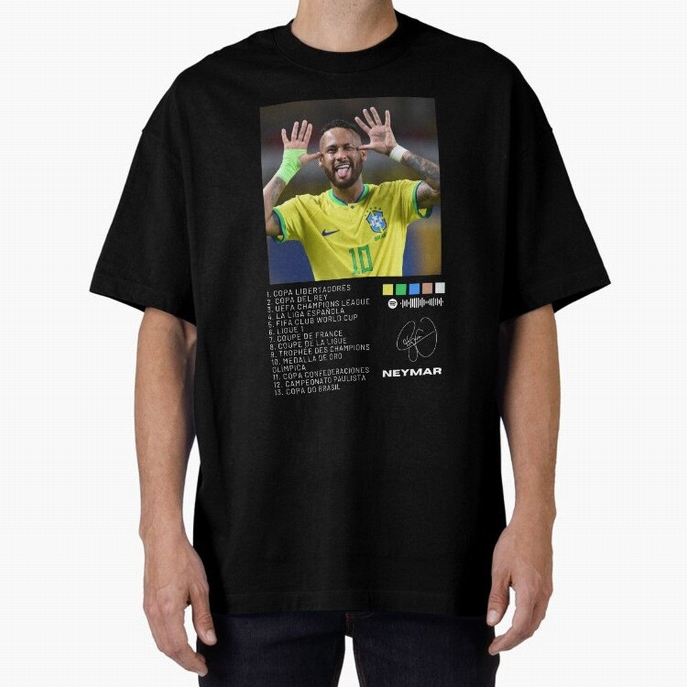 Neymar Brazil 10 Oversized T-Shirt Follow the Final Road of FIFA World Cup 2026 Group Stage for Fans of Haaland and Mbappe and Argentina and Brazil, Bringing Stadium Chants, National Pride, Trophy Dreams and Unforgettable Football Memories; Perfect