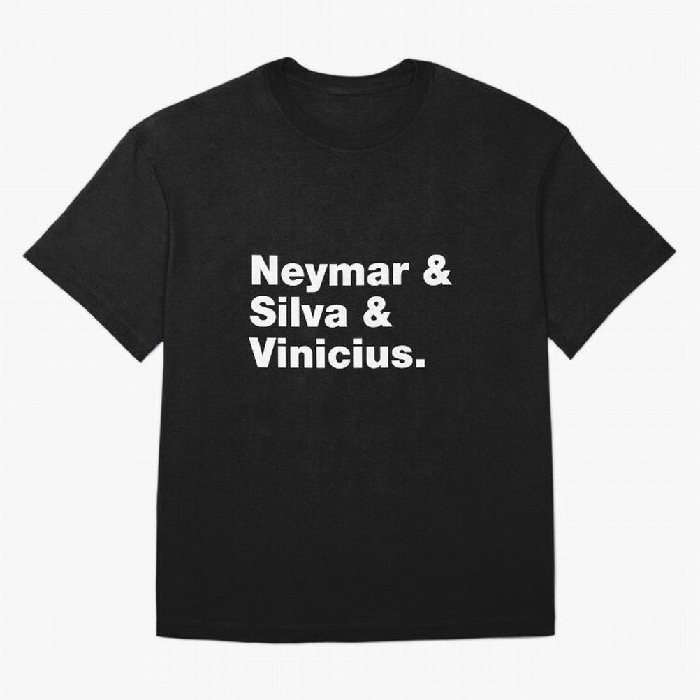 Neymar + Silva + Vinicius - Brazil Brazilian World Cup Squad Team Players Football Soccer Qatar WC 22 Oversized T-Shirt Share FIFA World Cup 2026 USA Canada Mexico for Fans of Cristiano Ronaldo and Argentina, France and Brazil, Bringing Tournament