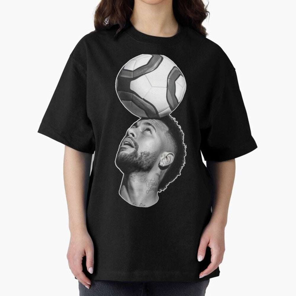 Neymar Jr. ¨C The Art of Balance Oversized T-Shirt Show Your Love for FIFA World Cup 2026 USA Canada Mexico for Fans of Cristiano Ronaldo, Haaland and CR7 and Portugal, Bringing Worldwide Fan Energy, Dramatic Goals, Stadium Lights and Championship