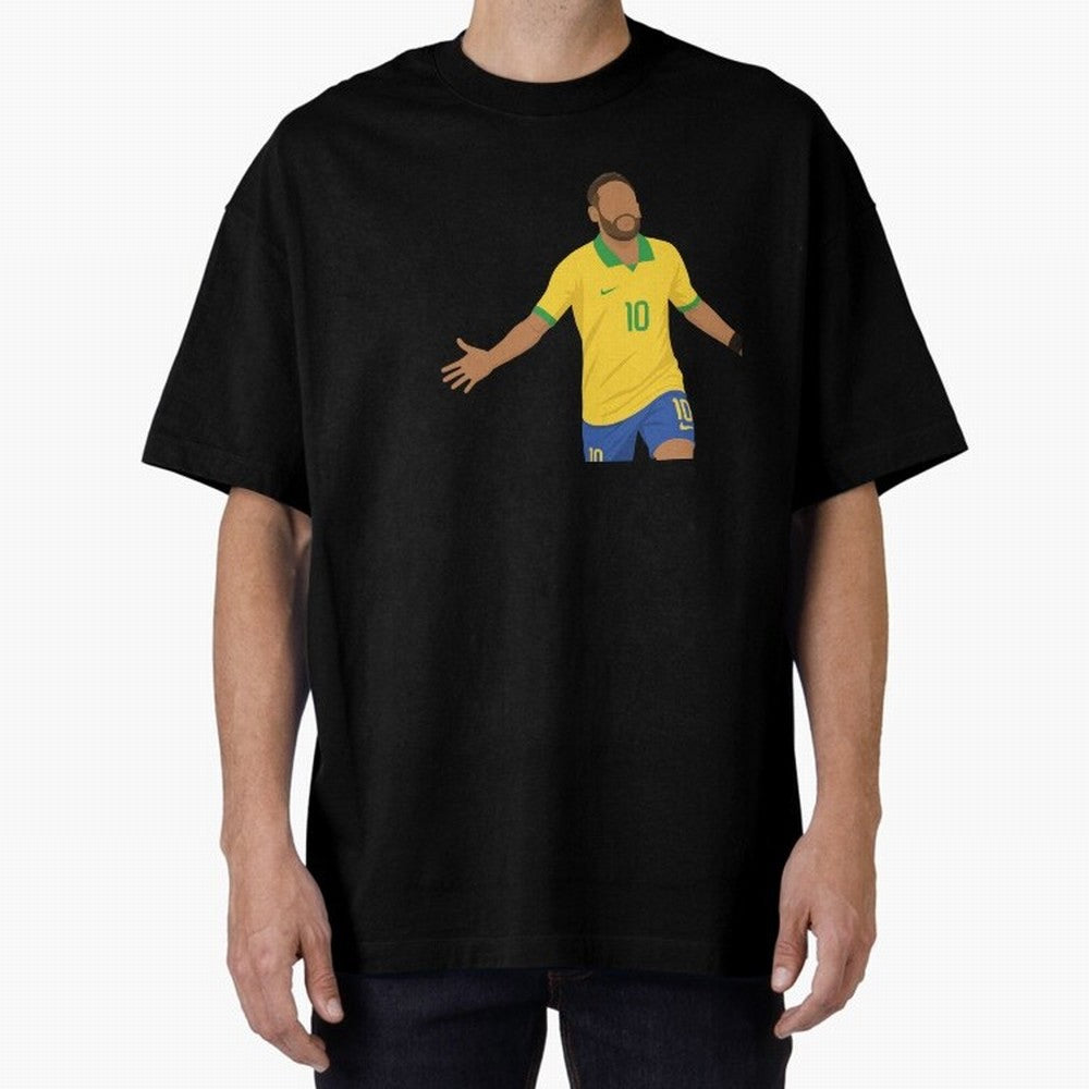 Neymar Jr in Yellow Glory Sticker Oversized T-Shirt Keep the Legacy of FIFA World Cup 2026 Highlighting CR7 and Messi, Brazil, Portugal and Argentina Energy, Game Day Rituals, Football Legends, Country Pride and the Road to the Final; Made for Die