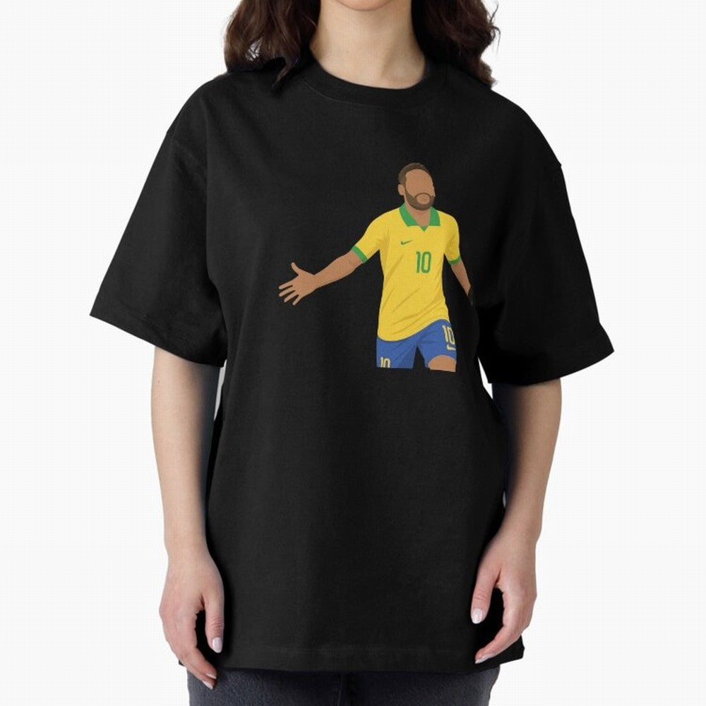 Neymar Jr in Yellow Glory Sticker Oversized T-Shirt Keep the Legacy of FIFA World Cup 2026 Highlighting CR7 and Messi, Brazil, Portugal and Argentina Energy, Game Day Rituals, Football Legends, Country Pride and the Road to the Final; Made for Die