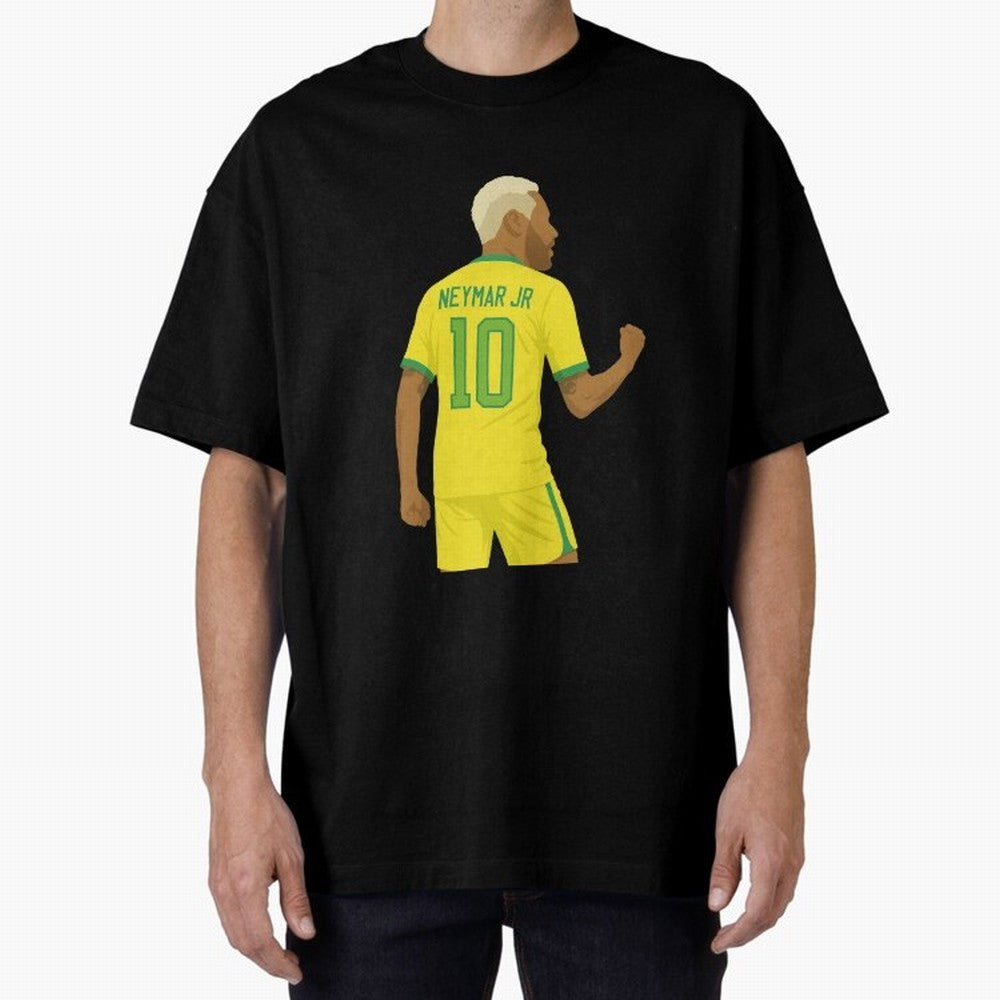 Neymar Jr in Yellow Glory Sticker Oversized T-Shirt Celebrate Fan Favorites in FIFA World Cup 2026 USA Canada Mexico Spirit, Featuring England, France and Netherlands, Mbappe and Neymar, Game Day Rituals, Football Legends, Country Pride and the