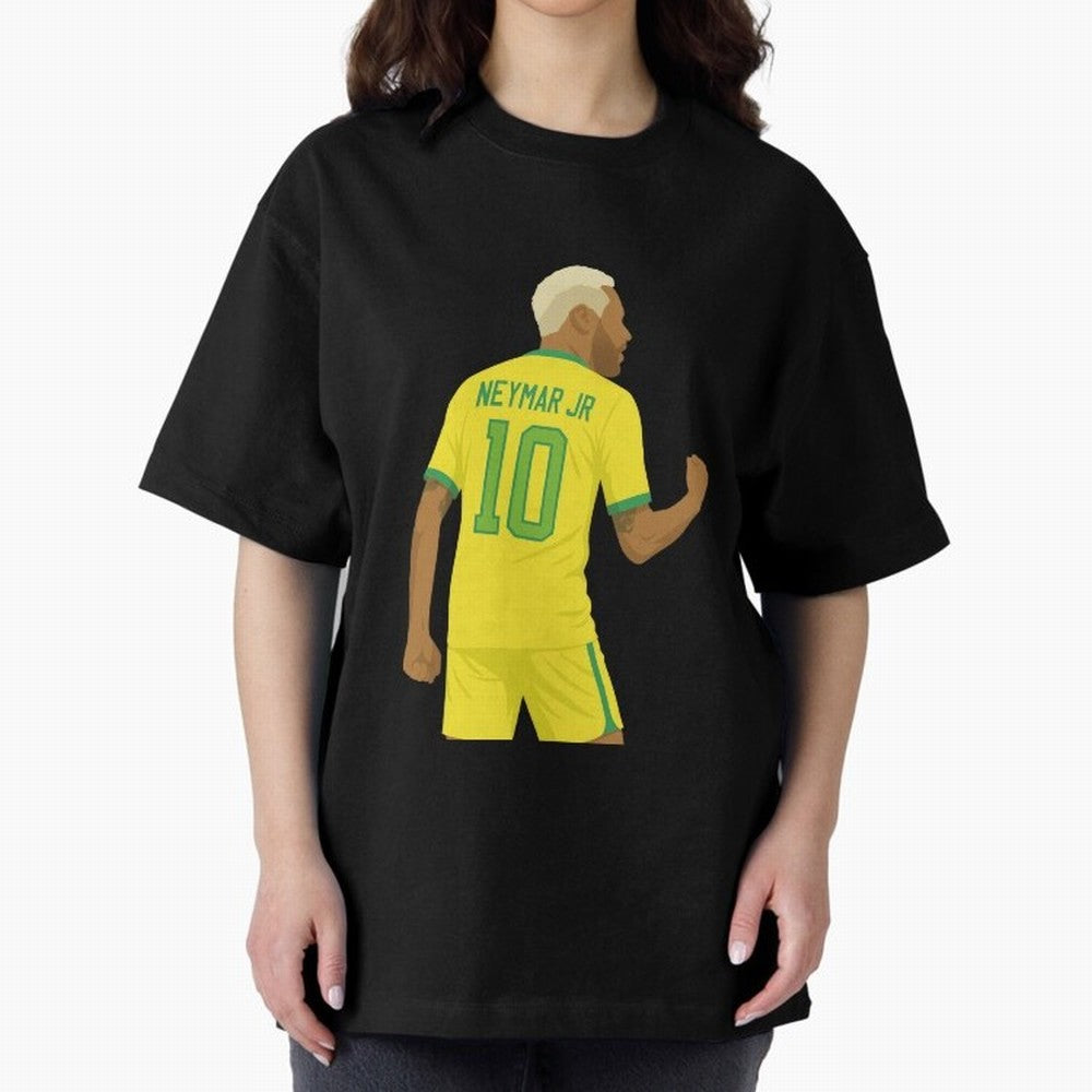 Neymar Jr in Yellow Glory Sticker Oversized T-Shirt Celebrate Fan Favorites in FIFA World Cup 2026 USA Canada Mexico Spirit, Featuring England, France and Netherlands, Mbappe and Neymar, Game Day Rituals, Football Legends, Country Pride and the