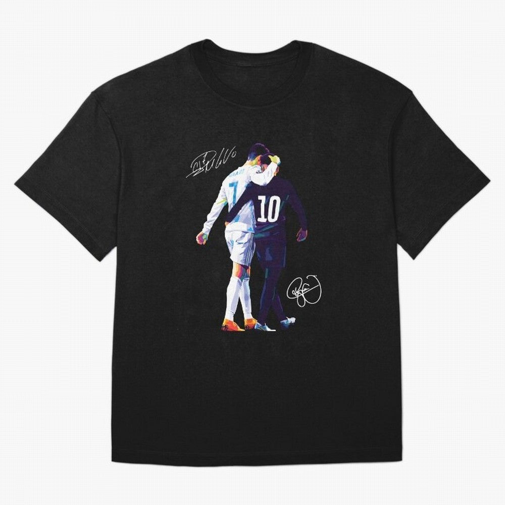 Cristiano Ronaldo and Neymar Jr Wpap Art Oversized T-Shirt Celebrate the Road through FIFA World Cup 2026 Group Stage Capturing Mbappe, Spain Energy, Retro Football Energy, Iconic Rivalries, Trophy Chase Drama and Stadium Atmosphere; Perfect for
