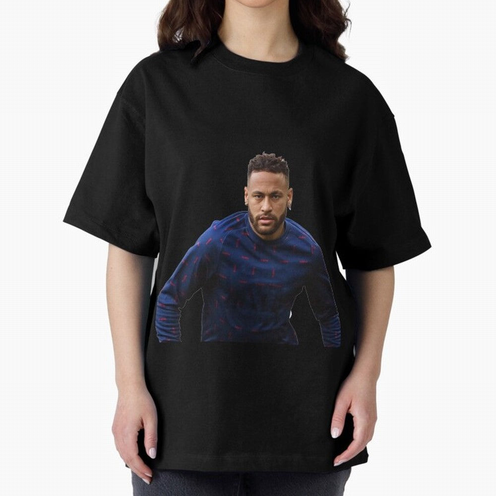 Neymar Junior Sticker Oversized T-Shirt Follow the Final Road of FIFA World Cup 2026 USA Canada Mexico Highlighting Mbappe and Neymar, England Energy, Goal Celebration Energy, Supporter Heritage, Football Icons and Worldwide Tournament Joy; Ideal