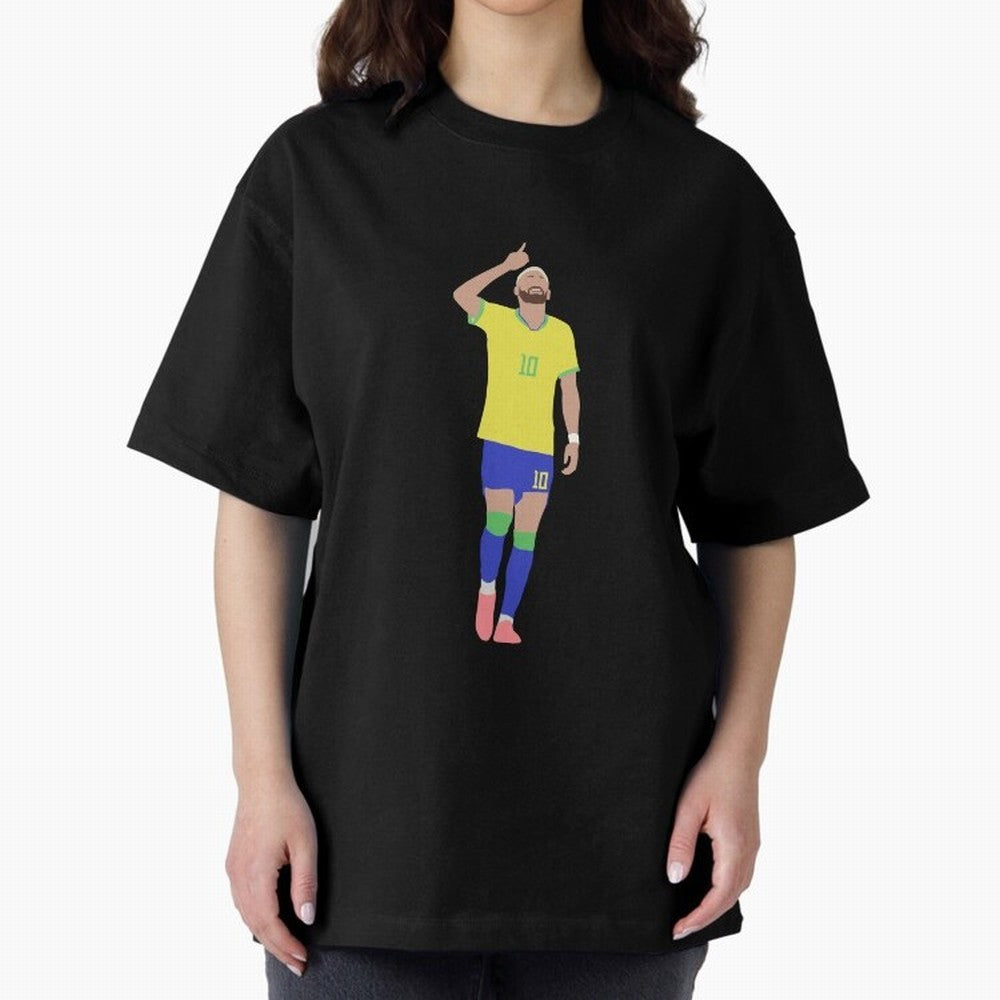Neymar Brazil Football Captain Oversized T-Shirt Relive FIFA World Cup 2026 Group Stage Spirit, Featuring Portugal, Spain and Germany, Neymar, Haaland and Cristiano Ronaldo, Football Festival Excitement, Trophy Ambitions, Country Rivalries and Star