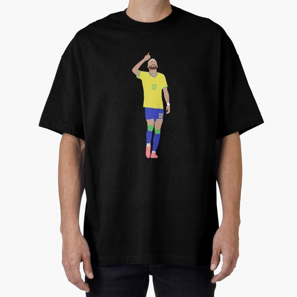 Neymar Brazil Football Captain Oversized T-Shirt Relive FIFA World Cup 2026 Group Stage Spirit, Featuring Portugal, Spain and Germany, Neymar, Haaland and Cristiano Ronaldo, Football Festival Excitement, Trophy Ambitions, Country Rivalries and Star