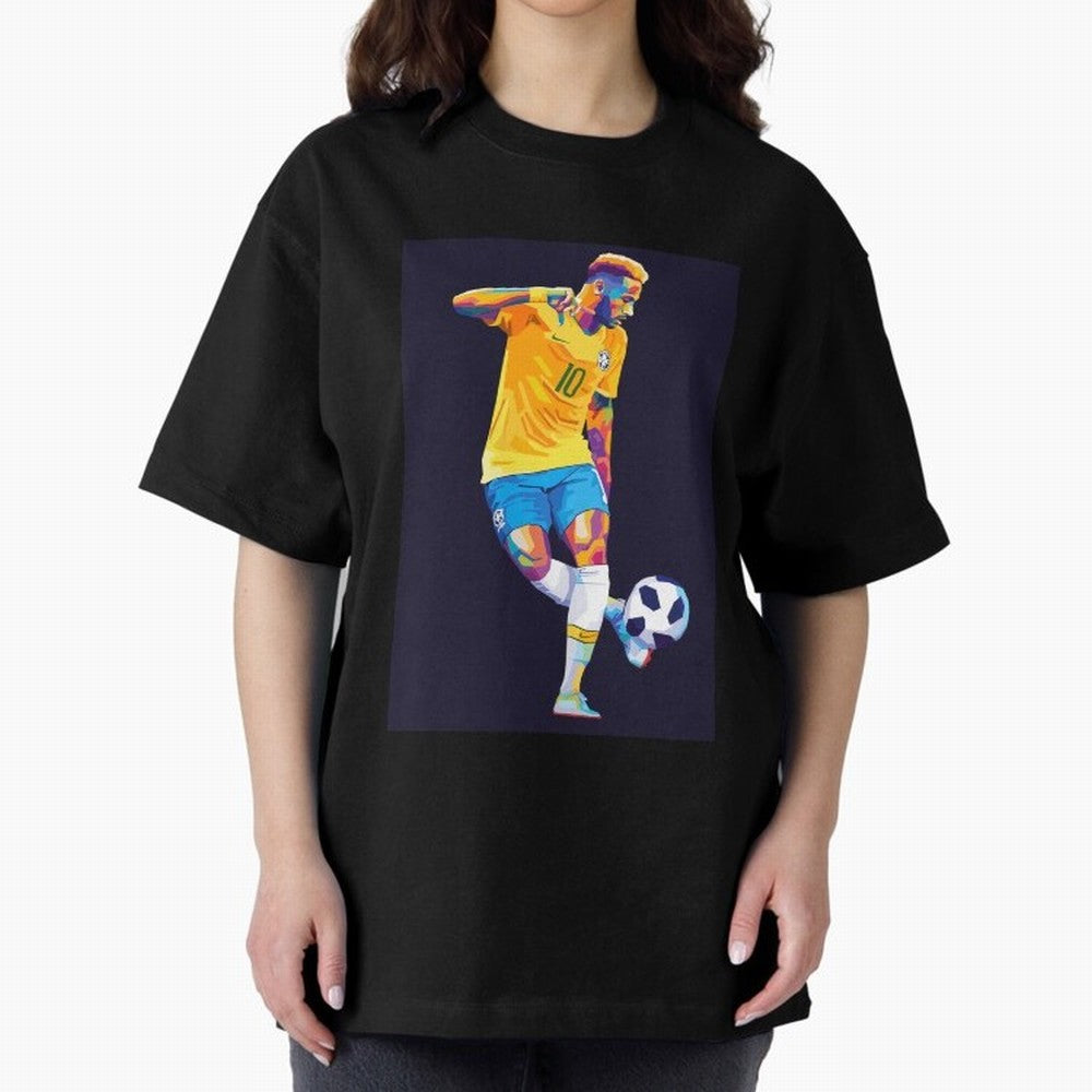Neymar Jr Wpap pop art Oversized T-Shirt Carry the Dream of Global Football Passion for FIFA World Cup 2026 Group Stage, Celebrating CR7 and Messi, France and Portugal, Global Supporter Spirit, Legendary Goals, National Colors and Tournament