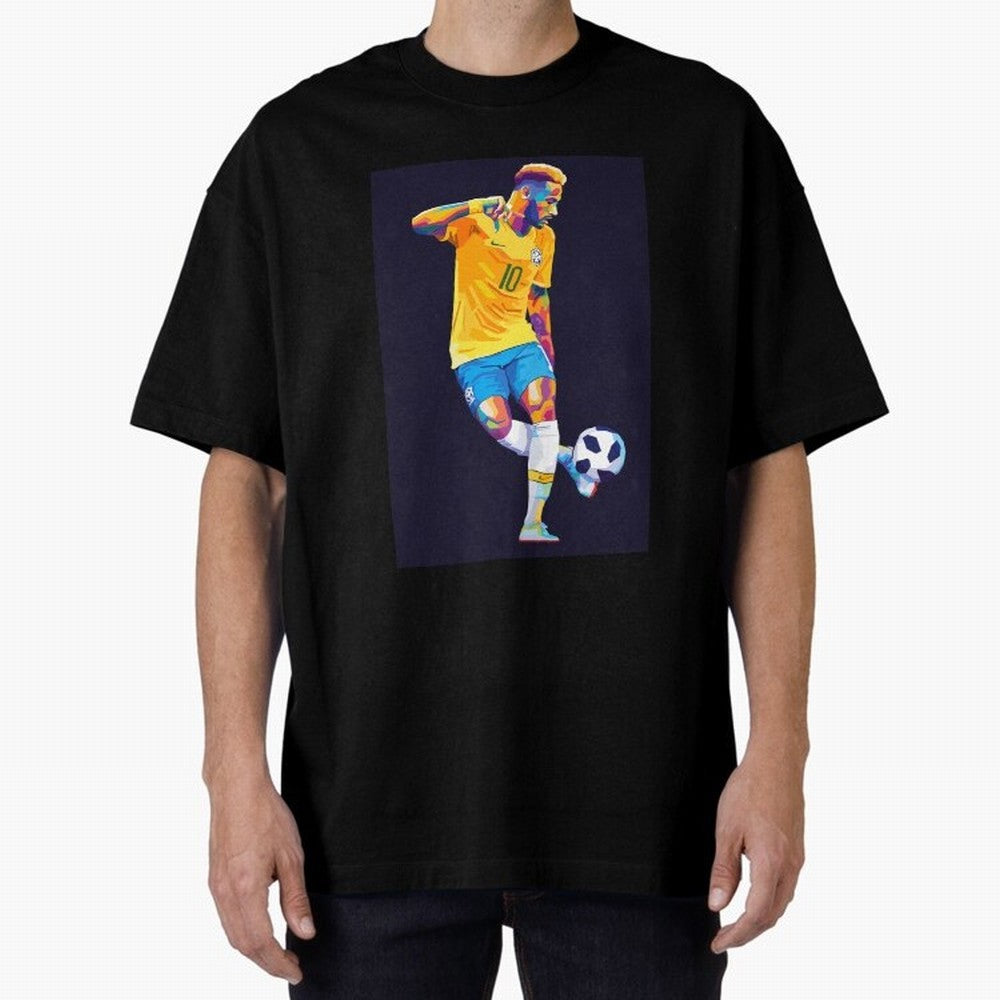 Neymar Jr Wpap pop art Oversized T-Shirt Carry the Dream of Global Football Passion for FIFA World Cup 2026 Group Stage, Celebrating CR7 and Messi, France and Portugal, Global Supporter Spirit, Legendary Goals, National Colors and Tournament