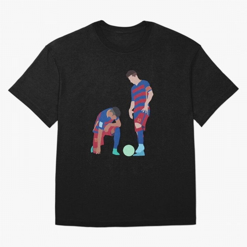 Messi and Neymar Football Free Kick Classic T-Shirt Experience Global Football Passion for FIFA World Cup 2026, Centered on Neymar, Haaland and Cristiano Ronaldo, Brazil, Portugal and Argentina, Sports Nostalgia, International Competition, Famous