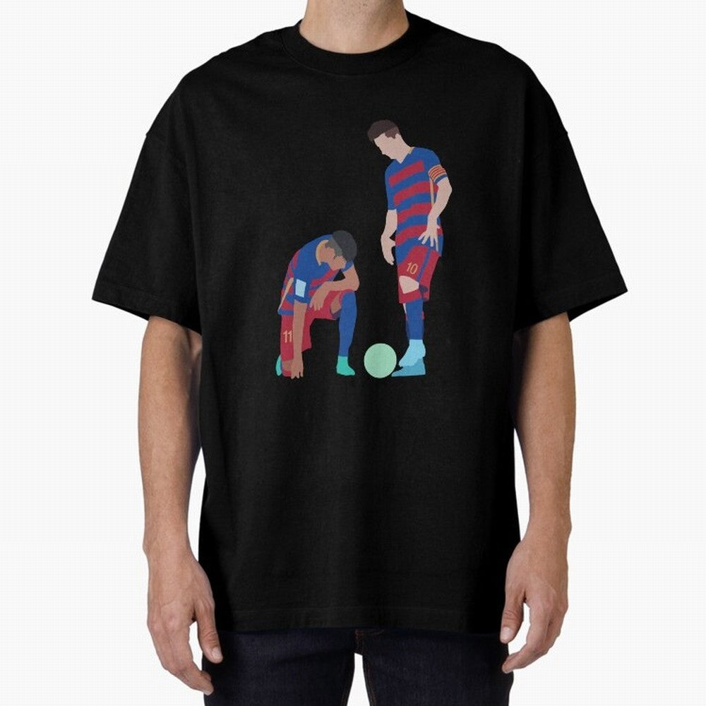 Messi and Neymar Football Free Kick Classic T-Shirt Experience Global Football Passion for FIFA World Cup 2026, Centered on Neymar, Haaland and Cristiano Ronaldo, Brazil, Portugal and Argentina, Sports Nostalgia, International Competition, Famous