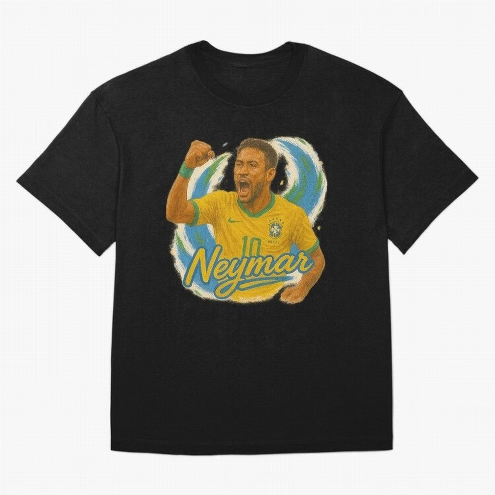 Neymar Brazil Art ¨C Dynamic Football Superstar Tribute Design	 Oversized T-Shirt Enjoy the Biggest Football Party of FIFA World Cup 2026 Group Stage Made for Messi and Cristiano Ronaldo, Argentina and Brazil Energy, Stadium Memories, Football