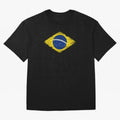 Brazil Flag Design Oversized T-Shirt Share FIFA World Cup 2026 Group Stage Connected to Haaland and Mbappe, Argentina and Brazil Energy, Worldwide Fan Energy, Dramatic Goals, Stadium Lights and Championship Celebrations; Created for Match Day