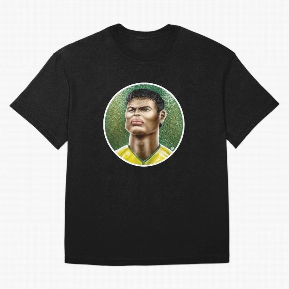 Footballicature : Thiago Silva Classic T-Shirt Carry the Colors and Pride of FIFA World Cup 2026 Inspired by Neymar, Haaland and Cristiano Ronaldo, Brazil, Portugal and Argentina Energy, Football Festival Excitement, Trophy Ambitions, Country