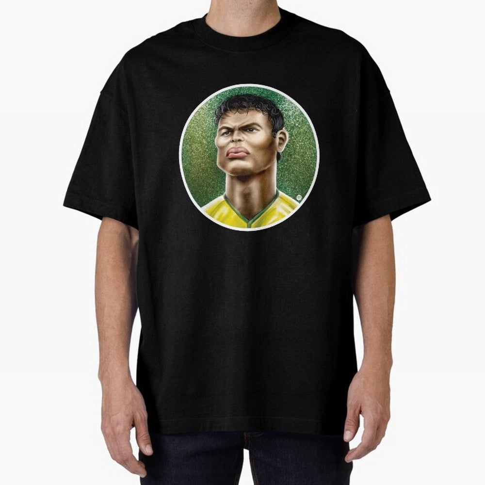 Footballicature : Thiago Silva Classic T-Shirt Carry the Colors and Pride of FIFA World Cup 2026 Inspired by Neymar, Haaland and Cristiano Ronaldo, Brazil, Portugal and Argentina Energy, Football Festival Excitement, Trophy Ambitions, Country