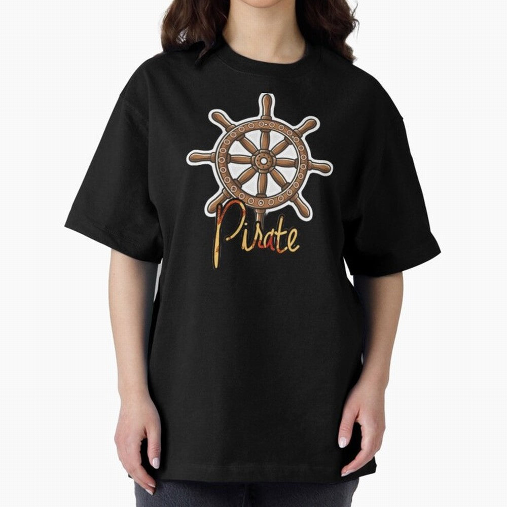 pirate, steering wheel, wheel, pirates of the Caribbean, Brandon brown, wooden, fashionista pop art, neymar jr art, Oversized T-Shirt Spotlight FIFA World Cup 2026 USA Canada Mexico for Fans of Messi, Neymar and Mbappe and France, Bringing Retro