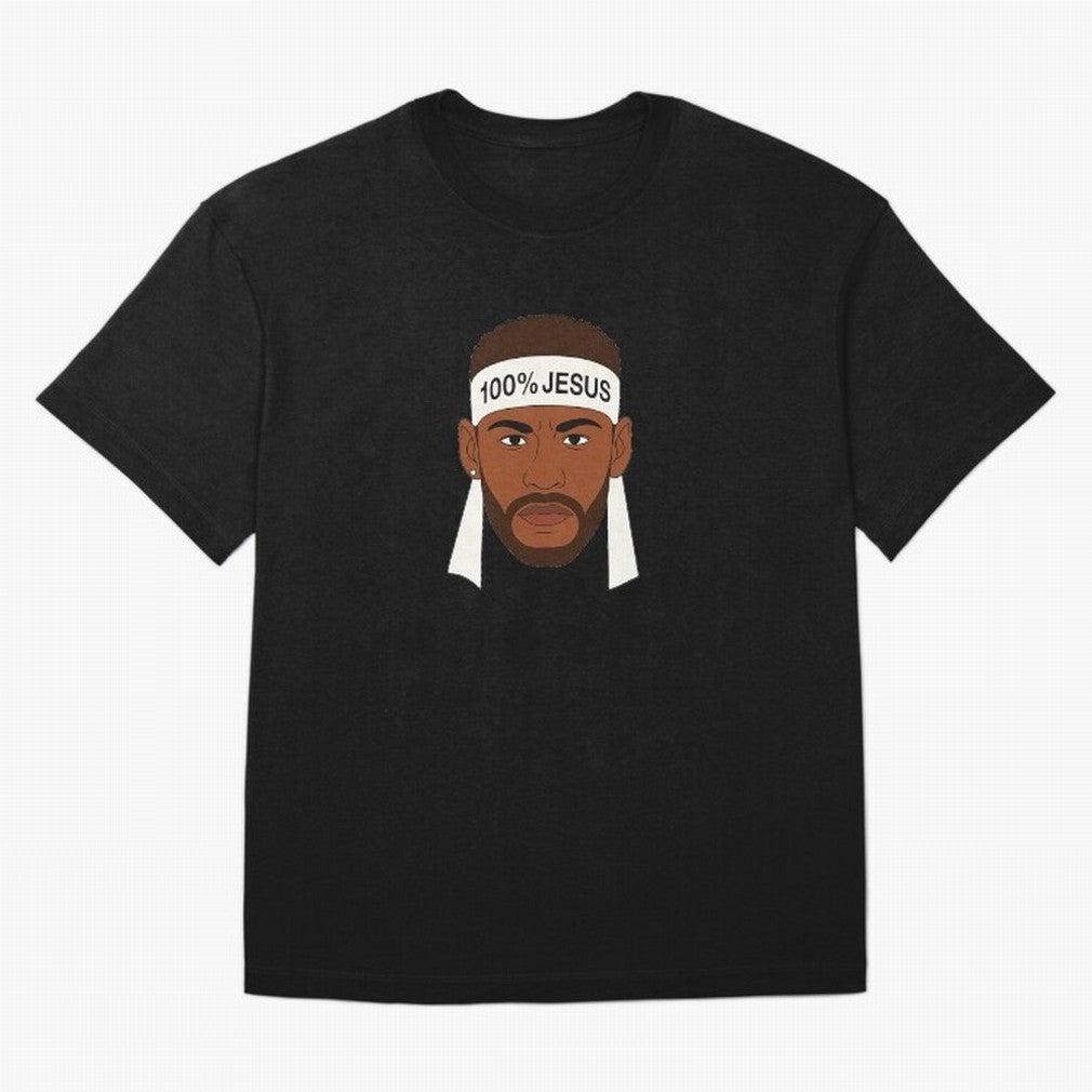 100% JESUS Neymar Inspired Minimalist Art Oversized T-Shirt Feel the Roar of FIFA World Cup 2026 USA Canada Mexico for Fans of Neymar and France and Portugal, Bringing Stadium Chants, National Pride, Trophy Dreams and Unforgettable Football