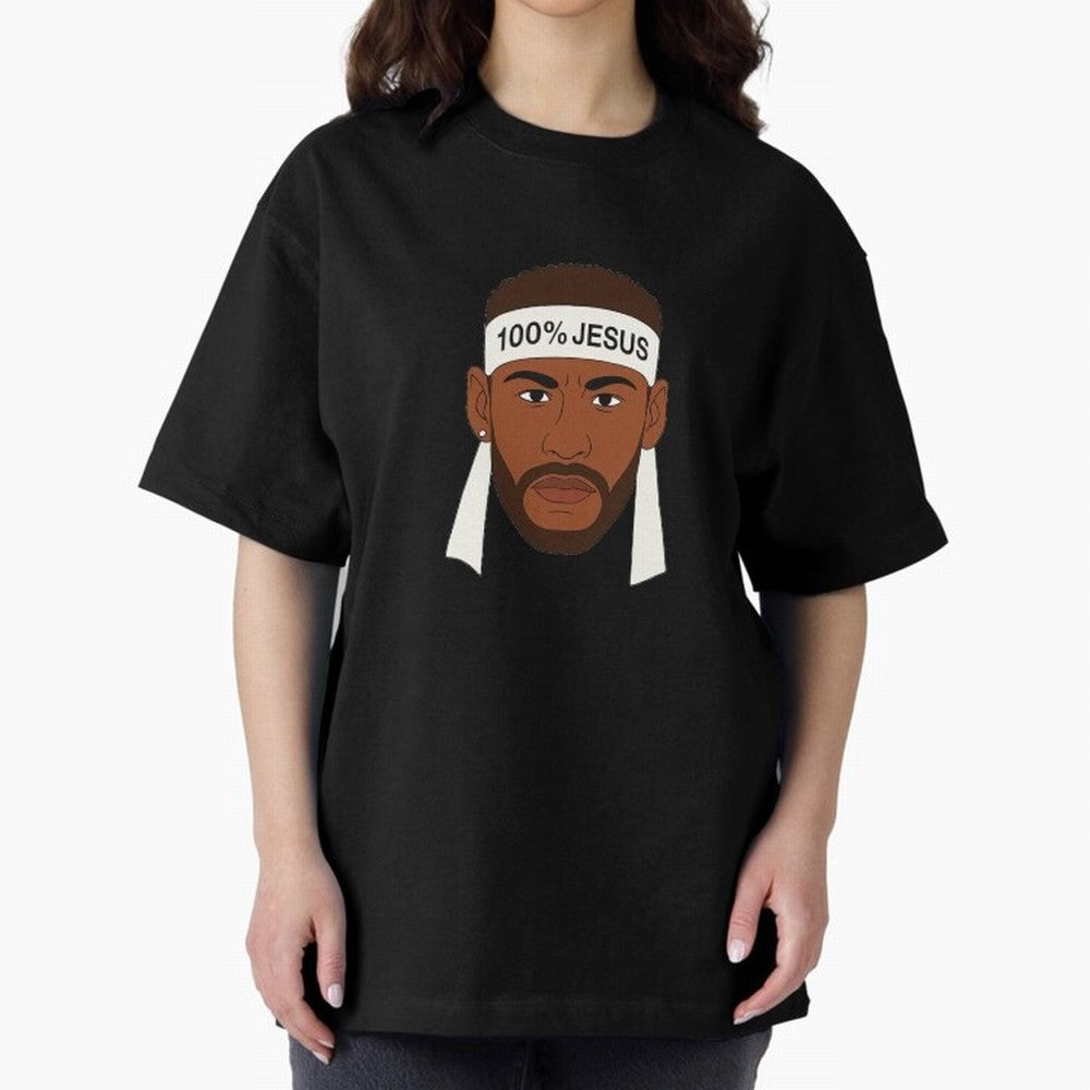 100% JESUS Neymar Inspired Minimalist Art Oversized T-Shirt Feel the Roar of FIFA World Cup 2026 USA Canada Mexico for Fans of Neymar and France and Portugal, Bringing Stadium Chants, National Pride, Trophy Dreams and Unforgettable Football