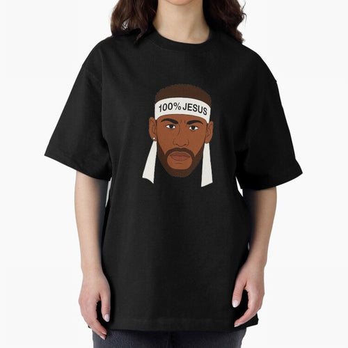 100% JESUS Neymar Inspired Minimalist Art Oversized T-Shirt Feel the Roar of FIFA World Cup 2026 USA Canada Mexico for Fans of Neymar and France and Portugal, Bringing Stadium Chants, National Pride, Trophy Dreams and Unforgettable Football